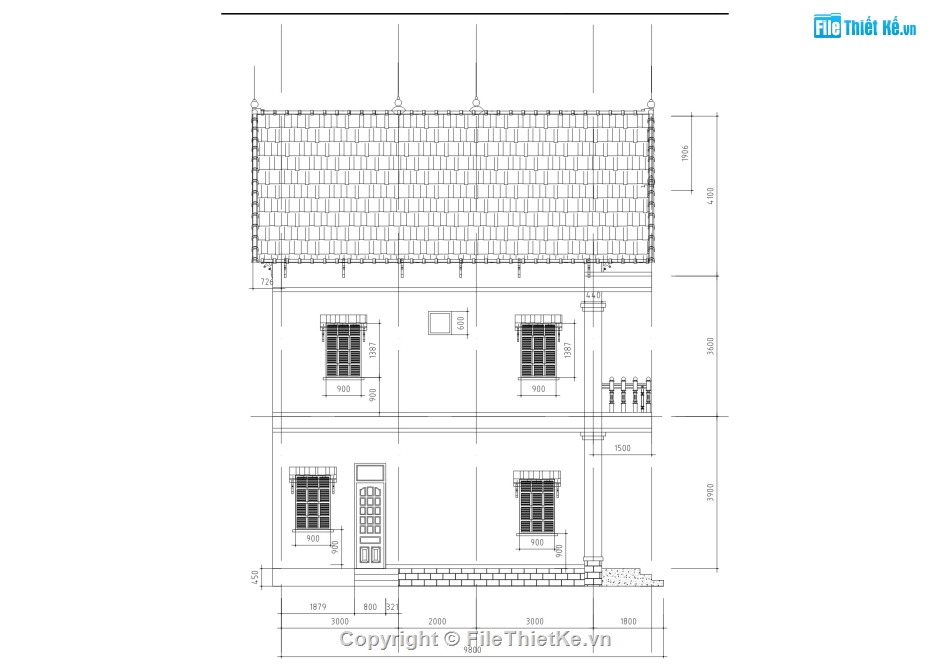 bản vẽ biệt thự 2 tầng,biệt thự 2 tầng,file cad biệt thự 2 tầng,Biệt thự 2 tầng 10x8m,file cad biệt thự 2 tầng đẹp