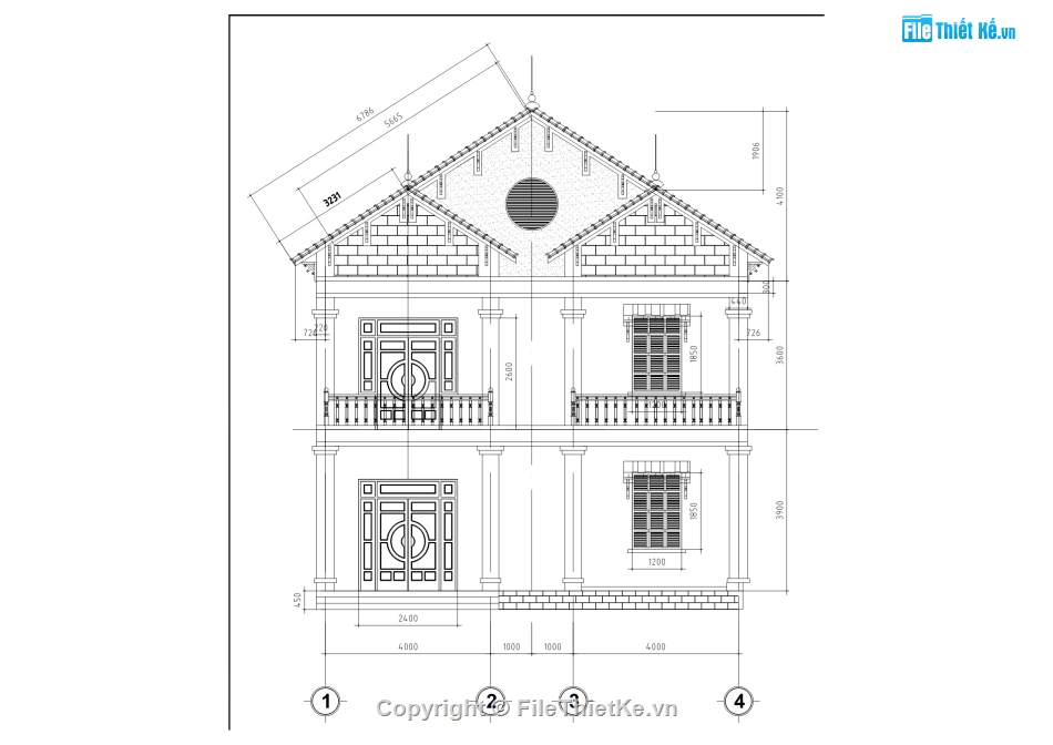 bản vẽ biệt thự 2 tầng,biệt thự 2 tầng,file cad biệt thự 2 tầng,Biệt thự 2 tầng 10x8m,file cad biệt thự 2 tầng đẹp