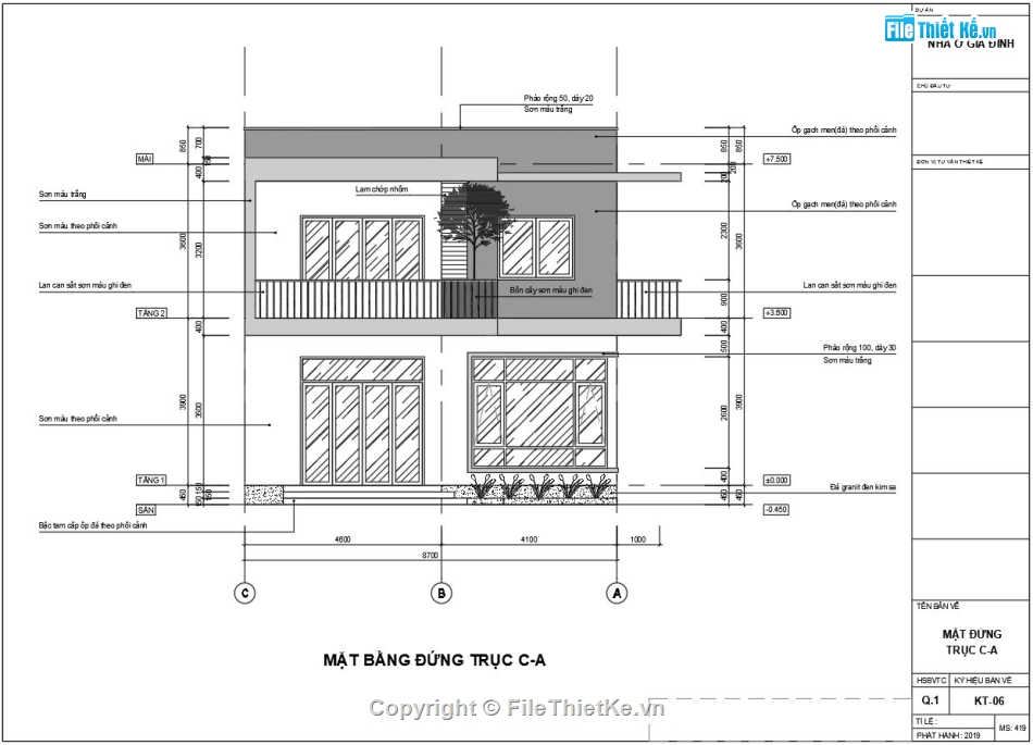 Biệt thự 2 tầng file cad,Bản vẽ biệt thự 2 tầng,file cad biệt thự 2 tầng,biệt thự 2 tầng autocad,biệt thự 2 tầng 8.7x17m,biệt thự 2 tầng file cad