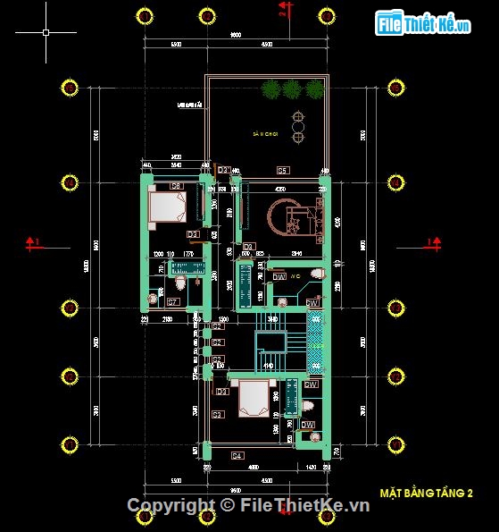 kiến trúc 2 tầng,Biệt thự nghỉ dưỡng 2 tầng,bản vẽ cad biệt thự 2 tầng,bản vẽ cad biệt thự