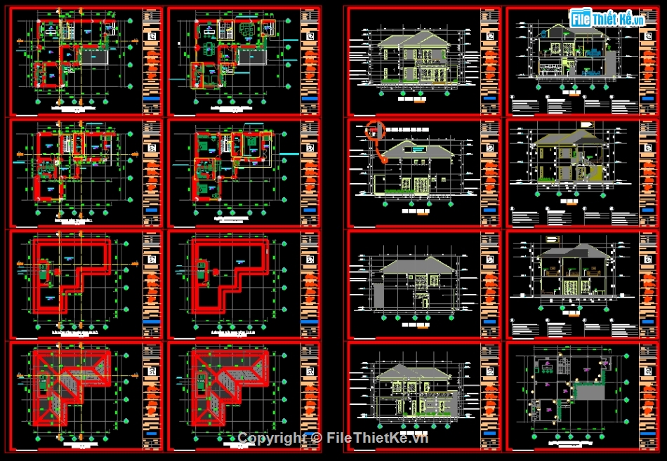 Biệt thự 2 tầng hiện đại,biệt thự 2 tầng mái nhật,file autocad biệt thự 2 tầng,biệt thự 2 tầng file autocad,file cad biệt thự 2 tầng