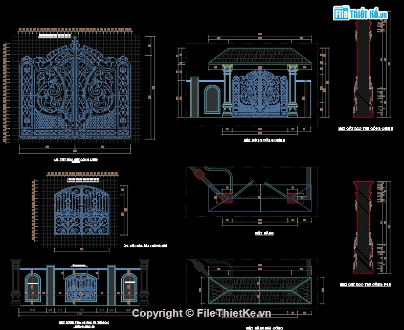 Bản vẽ chi tiết cổng nhôm đúc,bản vẽ cổng nhôm đúc,chi tiết cổng nhôm đúc,Bản vẽ thiết kế cổng nhôm đúc