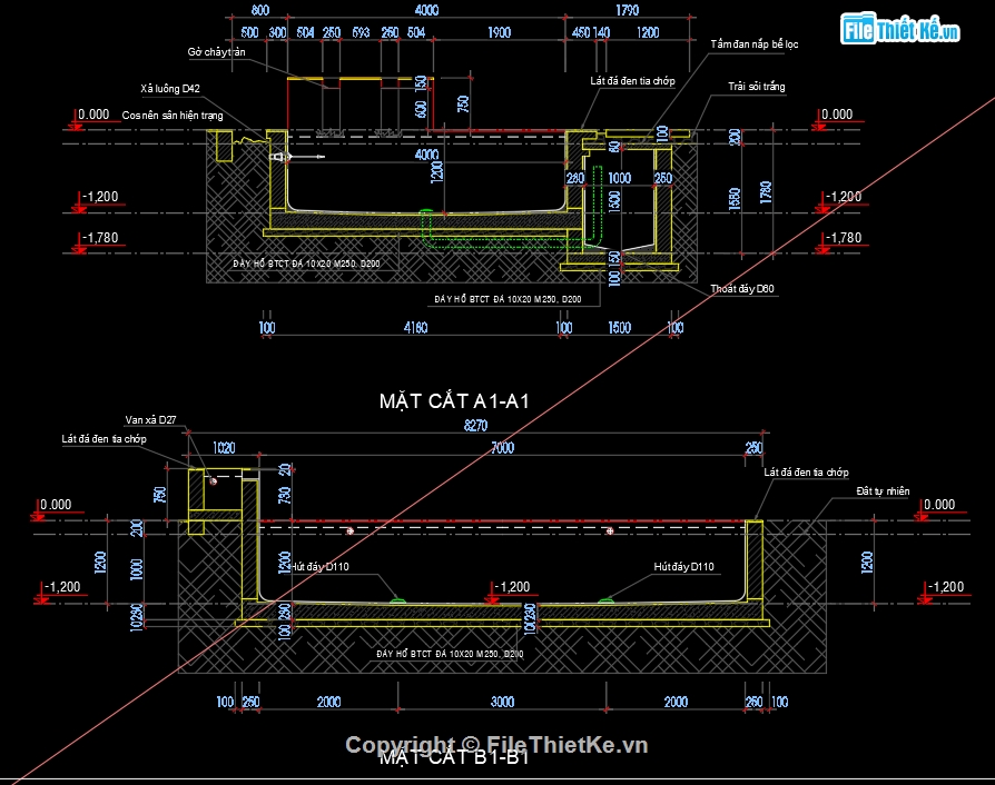 Bản Vẽ Autocad Chi Tiết Hồ Cá Koi Đầy Đủ Nhất 4X7M