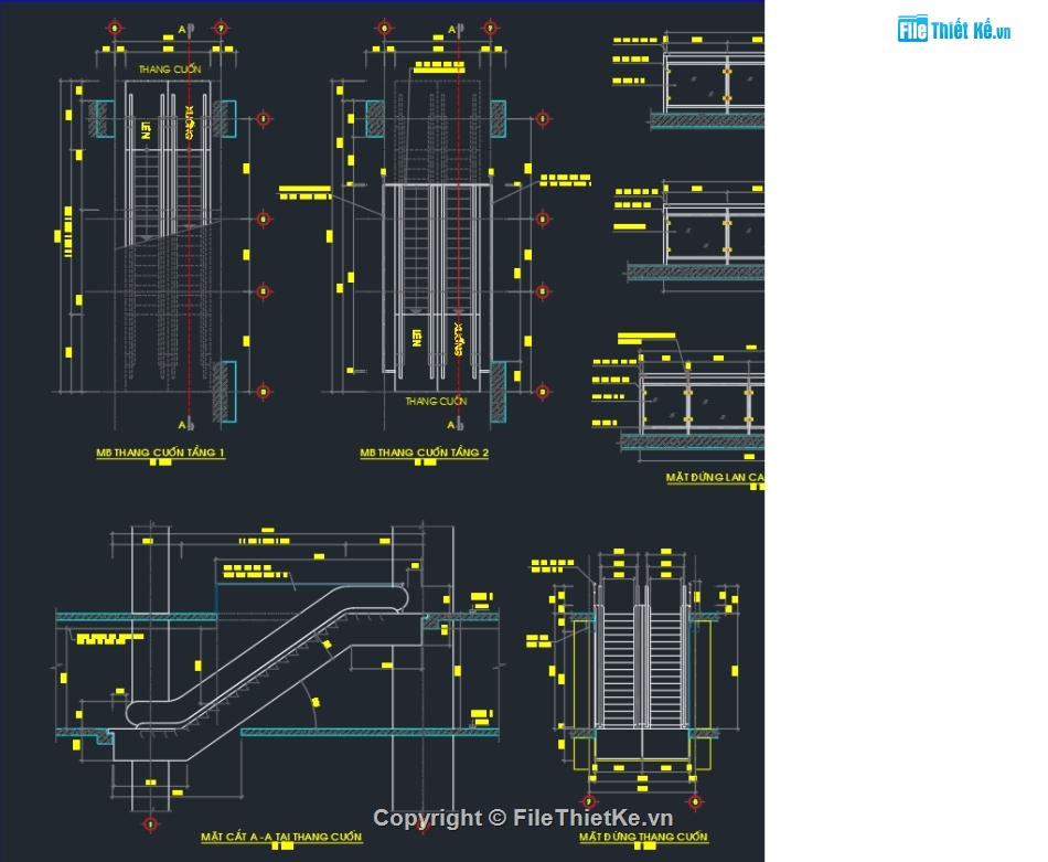 thang cuốn,chi tiết thang cuốn,cad chi tiết,Bản vẽ,Bản vẽ chi tiết