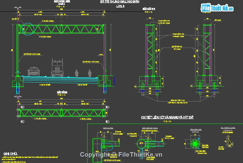 bản vẽ giá long môn,bản vẽ giao thông,file cad giá long môn,file cad biển báo,file cad đèn tín hiệu