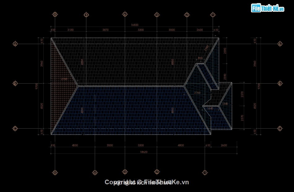 biệt thự mái nhật 1 tầng,Kiến trúc biệt thự mái Nhật,Biệt thự 1 tầng 8.7x17m,Autocad biệt thự 1 tầng,Cad biệt thự 1 tầng