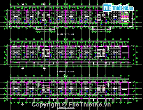 Bản vẽ,Bản vẽ autocad,kiến trúc 3 tầng,3 tầng,autocad,trường học 3 tầng