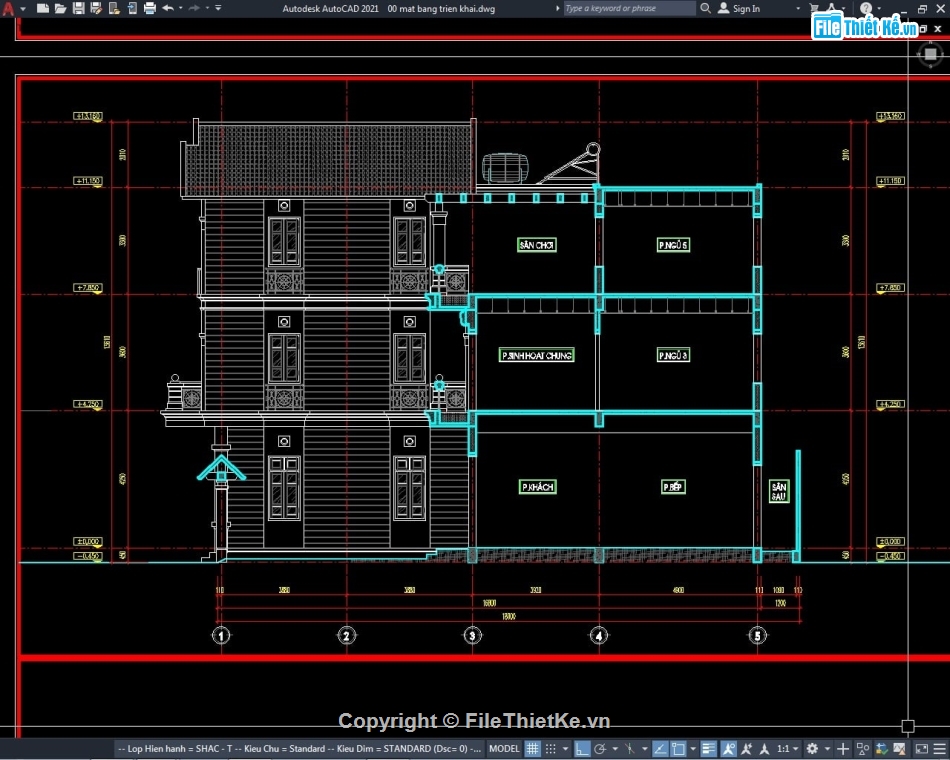 Nhà phố 3 tầng cad,Bản vẽ cad Nhà phố 3 tầng,Cad Nhà phố 3 tầng,File cad biệt thự 3 tầng,cad Nhà 3 tầng 10x18m,Nhà 3 tầng file cad