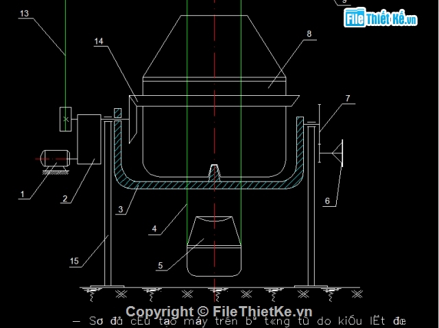 Bản vẽ,Bản vẽ autocad,Máy trộn bê tông