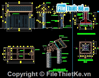 bản vẽ miếu thờ,Bản vẽ nhà thờ họ,Bản vẽ nhà thờ,miếu thờ 4.3x8.6m,Bản vẽ autocad miếu thờ