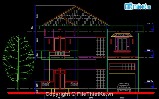 Bản vẽ autocad,biệt thự hiện đại,mẫu biệt thự,biệt thự 2 tầng,bản vẽ biệt thự