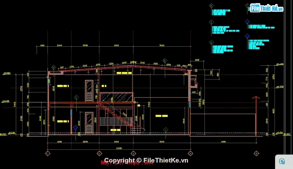 Nhà cấp 4 gác lửng,File cad nhà cấp 4 gác lửng,bản vẽ nhà cấp 4,Nhà cấp 4 6.5x13m,thiết kế nhà cấp 4,file cad nhà cấp 4