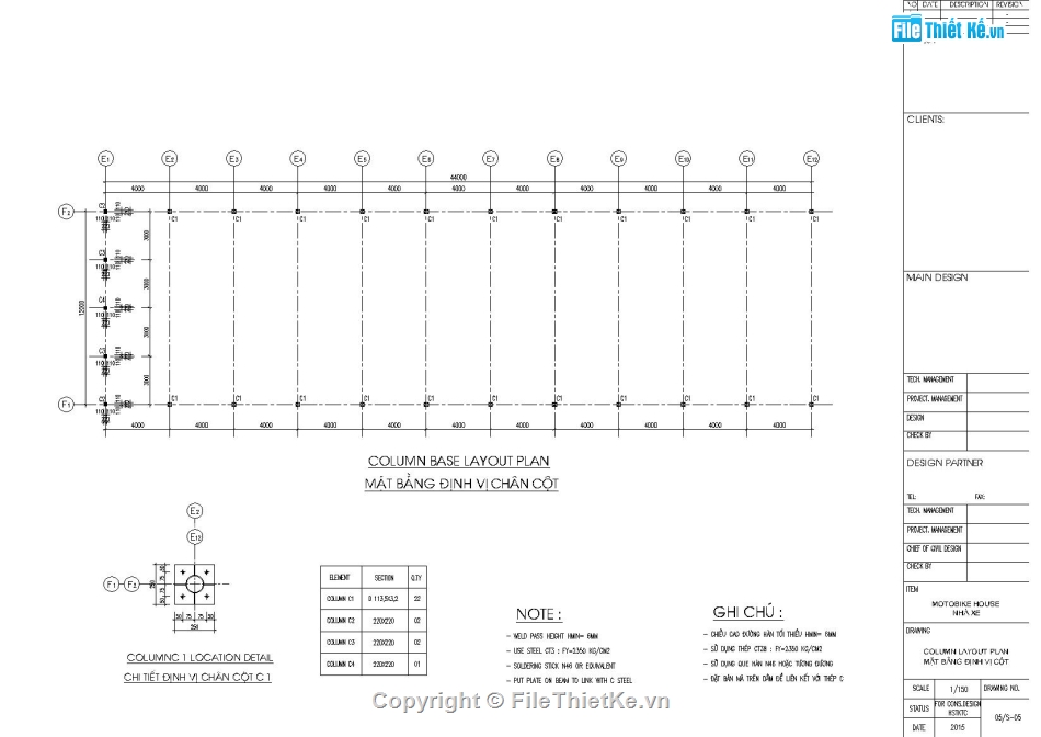 Nhà kho khung kèo 12m,Nhà kho 12x44m,Bản vẽ thiết kế kho chứa khung thép,Kết cấu vì kèo tam giác,File autocad nhà kho kết cấu thép,Nhà để xe 12x44m