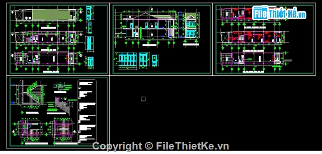 mặt bằng,file cad mặt bằng,mặt cắt ngang,nhà phố 2 tầng