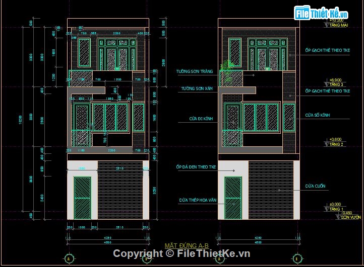 mẫu nhà phố 3 tầng,Bản vẽ cad Nhà phố 3 tầng,File cad Nhà phố 3 tầng,Mẫu autocad Nhà phố 3 tầng,bản vẽ autocad nhà phố 3 tầng,Nhà phố 3 tầng 4.5x15m