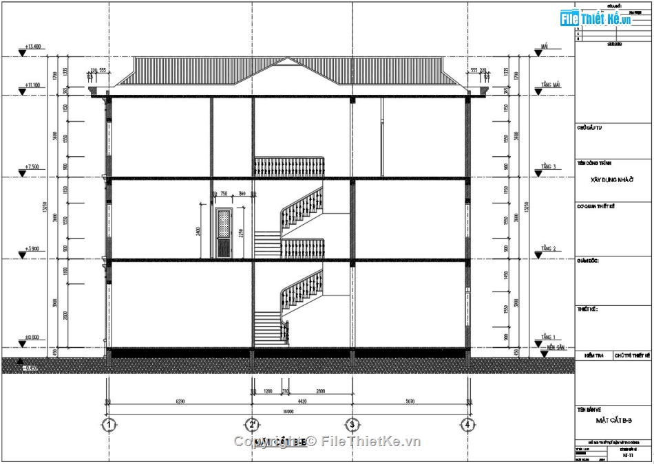 Nhà phố 3 tầng mái thái,bản vẽ nhà phố 9.5x16m,file cad biệt thự phố,nhà phố 3 tầng file cad,autocad nhà phố 3 tầng