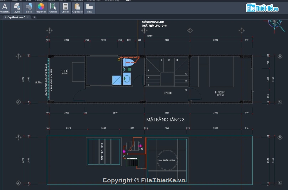 nhà phố 3 tầng file cad,nhà phố 3 tầng 3.2x12.8m,Autocad nhà phố 3 tầng,Bản vẽ nhà phố 3 tầng,Nhà phố 3 tầng file autocad