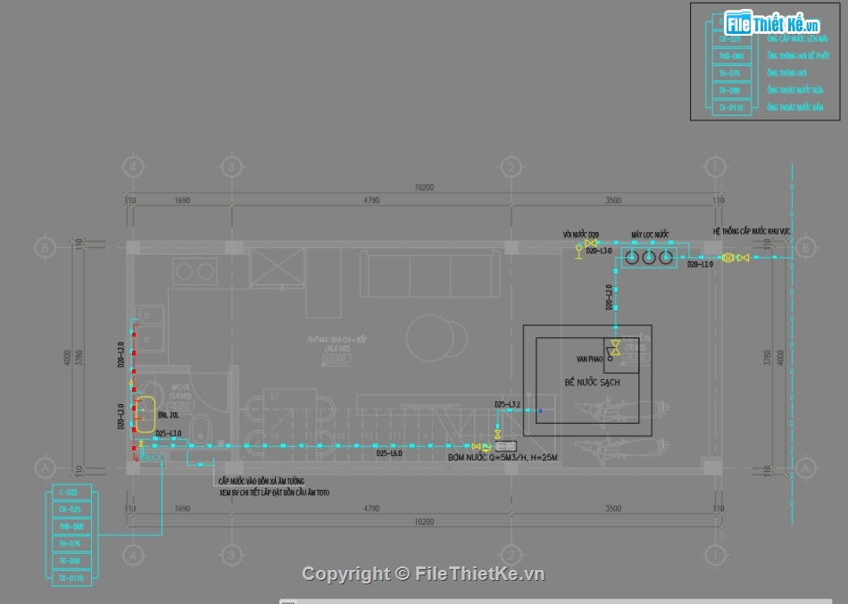 Điện nước nhà phố 4 tầng,Cad điện nước,Autocad điện nước,Hệ thống điện nước nhà phố