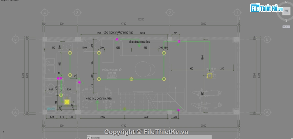 Điện nước nhà phố 4 tầng,Cad điện nước,Autocad điện nước,Hệ thống điện nước nhà phố