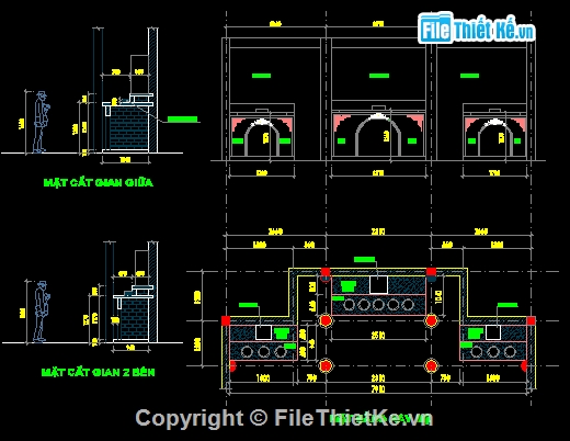 Bản vẽ nhà thờ họ,bản vẽ nhà thờ 4 mái,bản vẽ nhà thờ gia đình,nhà thờ họ 4 mái 7.94x10.75m