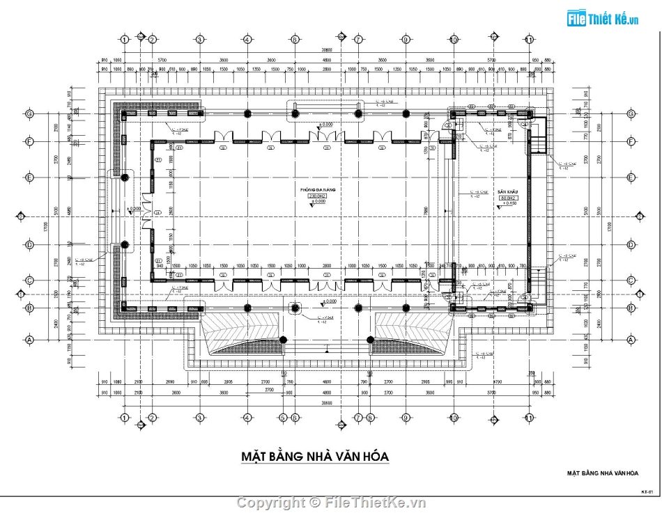 file cad nhà văn hóa,nhà văn hóa 1 tầng,bản vẽ nhà văn hóa,nhà văn hóa xã file cad,autocad nhà văn hóa xã