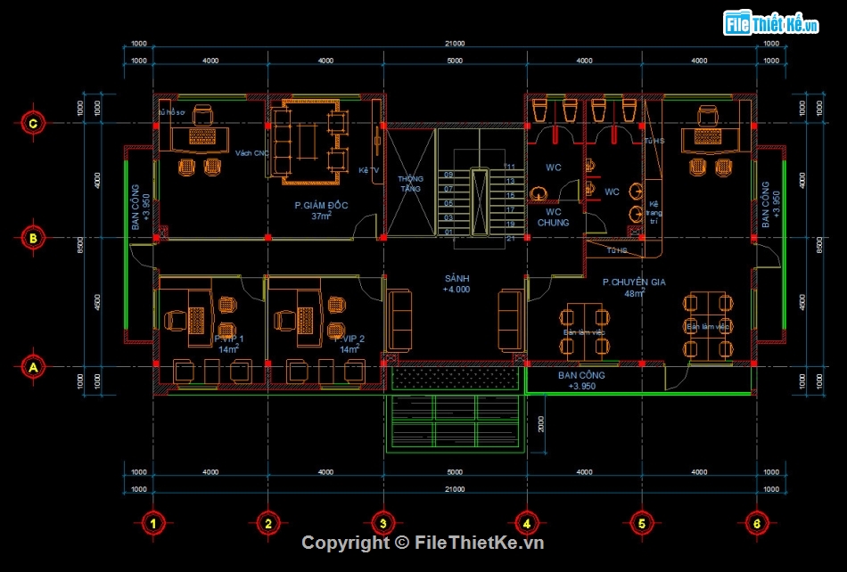 Nhà văn phòng file cad,Nhà ăn và nhà văn phòng,Nhà văn phòng 8.5x21m,Nhà ăn 10x18m,File cad nhà văn phòng