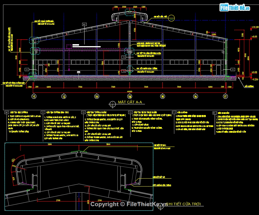 Nhà xưởng cho thuê,File cad nhà xưởng 54x22m,Nhà xưởng file cad,Bản vẽ nhà xưởng file cad,Autocad nhà xưởng