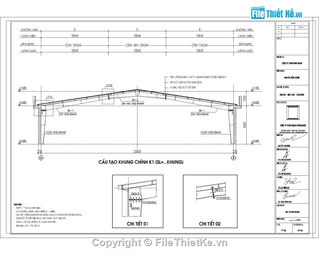 thiết kế nhà xưởng,nhà xưởng,Bản cad nhà xưởng,khung zamil,Nhà xưởng 20x30m