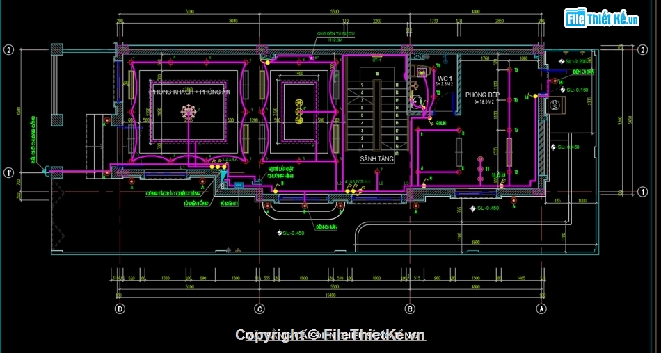 bản vẽ autocad biệt thự 3 tầng,bản vẽ autocad hoàn thiện biệt thự,hoàn thiện biệt thự 3 tầng