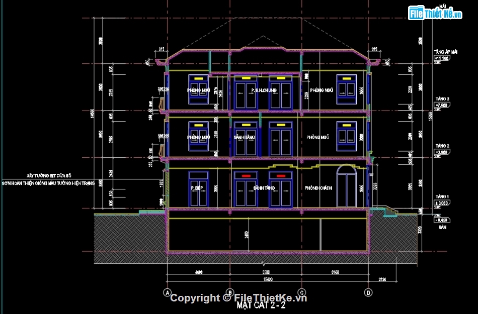 bản vẽ autocad biệt thự 3 tầng,bản vẽ autocad hoàn thiện biệt thự,hoàn thiện biệt thự 3 tầng