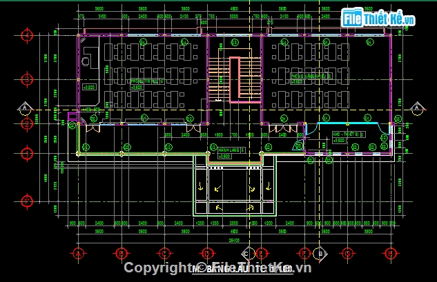 Bản vẽ,Bản vẽ autocad,autocad,bản vẽ cad kiến trúc,Trường tiểu học,Phòng học chức năng