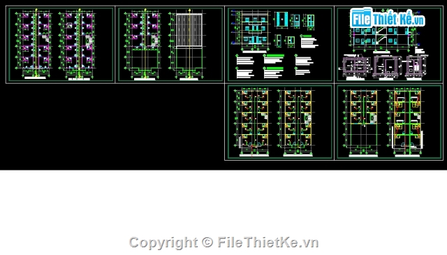 Bản vẽ,Phòng trọ,kiến trúc 3 tầng,Bản vẽ autocad,bản vẽ autocad kiến trúc 3 tầng,Bản vẽ kiến trúc Nhà