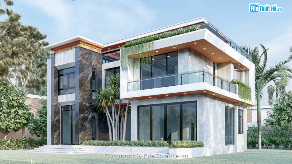 Biệt thự 3 tầng hiện đại,File revit biệt thự 3 tầng,biệt thự 3 tầng 18x10.95m,File autocad biệt thự 3 tầng,biệt thự 3 tầng autocad