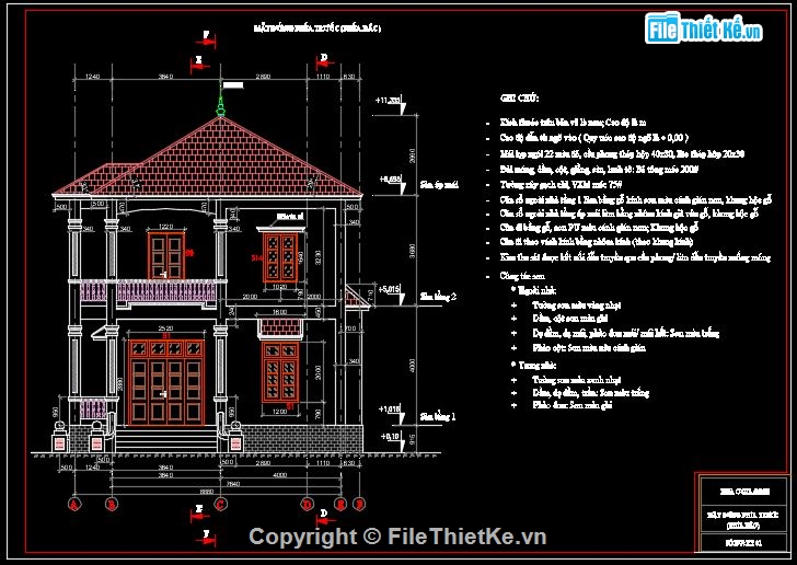 nhà 2 tầng mái nhật,nhà vườn 2 tầng,biệt thự 2 tầng,bản vẽ biệt thự 2 tầng,file sketchup biệt thự 2 tầng,file cad biệt thự 2 tầng