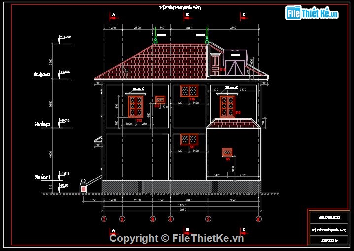 nhà 2 tầng mái nhật,nhà vườn 2 tầng,biệt thự 2 tầng,bản vẽ biệt thự 2 tầng,file sketchup biệt thự 2 tầng,file cad biệt thự 2 tầng