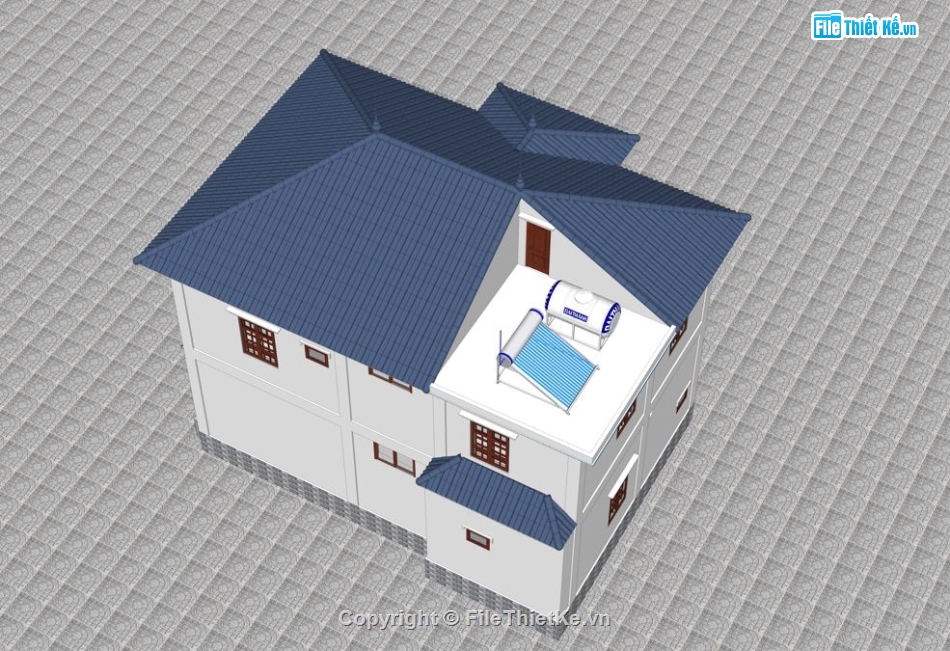 nhà 2 tầng mái nhật,nhà vườn 2 tầng,biệt thự 2 tầng,bản vẽ biệt thự 2 tầng,file sketchup biệt thự 2 tầng,file cad biệt thự 2 tầng