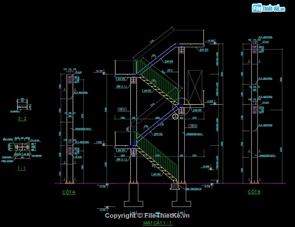 bản vẽ cầu thang sắt,File cad cầu thang sắt,Chi tiết cầu thang sắt,bản vẽ thang sắt,Thang sắt nhà kết cấu thép