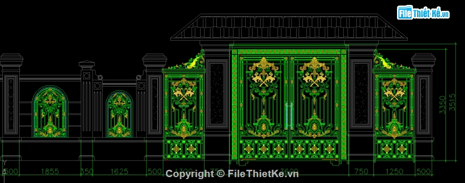 bản vẽ cổng hoa văn,cửa cổng CNC,File cad cửa cổng cnc,Autocad cửa cổng cnc đẹp,Bản vẽ cửa cổng cnc đẹp