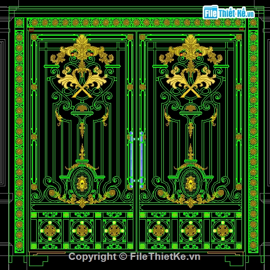 bản vẽ cổng hoa văn,cửa cổng CNC,File cad cửa cổng cnc,Autocad cửa cổng cnc đẹp,Bản vẽ cửa cổng cnc đẹp