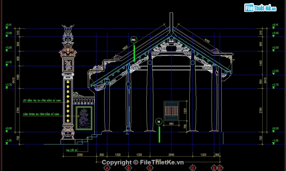 File cad nhà thờ họ 3 gian,Bản vẽ cad nhà thờ họ 3 gian,Bản vẽ thiết kế nhà thờ họ 3 gian,Mẫu nhà thờ họ 3 gian đẹp,Bản vẽ autocad nhà thờ họ 3 gian,Bản vẽ thiết kế nhà 3 gian 9x11m