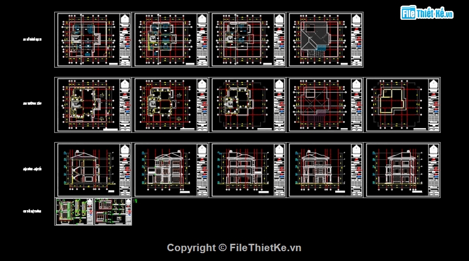 Biệt thự 3 tầng mái Nhật,Biệt thự 3 tầng 18x19m,File cad  biệt thự 3 tầng,biệt thự 3 tầng file cad,autocad biệt thự 3 tầng