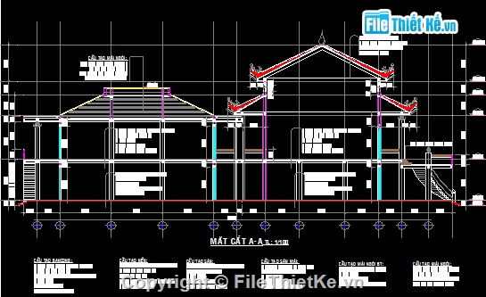 Bản vẽ,Bản vẽ autocad,kết cấu,kiến trúc 2 tầng,kết cấu đầy đủ,Tịnh xá 2 tầng