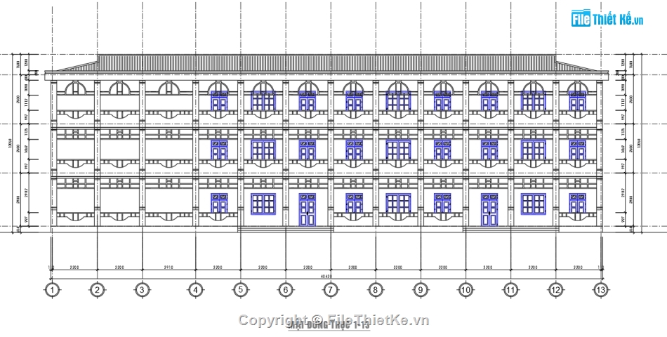 bản vẽ trường mầm non,trường mầm non 3 tầng 11x40m,file cad trường mầm non,trường mầm non 3 tầng,autocad trường mầm non