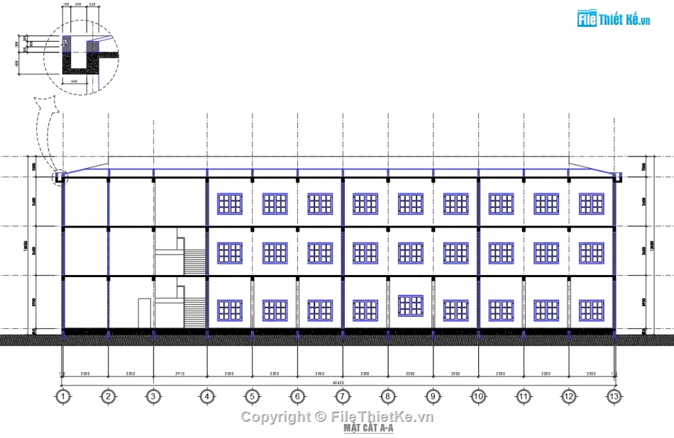 bản vẽ trường mầm non,trường mầm non 3 tầng 11x40m,file cad trường mầm non,trường mầm non 3 tầng,autocad trường mầm non