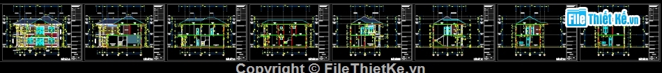 Biệt thự 2 tầng 9.5x14m,file cad biệt thự 2 tầng,biệt thự 2 tầng file cad,bản vẽ biệt thự 2 tầng,biệt thự 2 tầng autocad