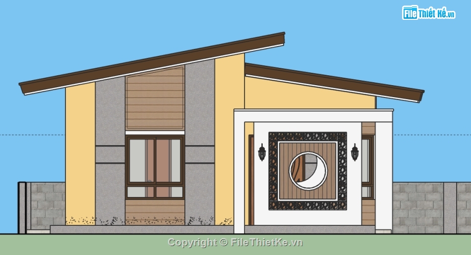 Nhà cấp 4 file cad,sketchup nhà cấp 4,bản vẽ nhà cấp 4,nhà cấp 4 7x11.35m,nhà cấp 4 file autocad,autocad nhà cấp 4