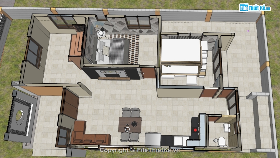 Nhà cấp 4 file cad,sketchup nhà cấp 4,bản vẽ nhà cấp 4,nhà cấp 4 7x11.35m,nhà cấp 4 file autocad,autocad nhà cấp 4