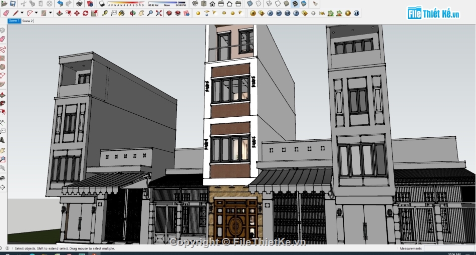 Nhà phố 4 tầng,bản vẽ nhà phố 4 tầng,nhà phố 4 tầng file cad,autocad nhà phố 4 tầng,sketchup nhà phố 4 tầng,file sketchup nhà phố 4 tầng