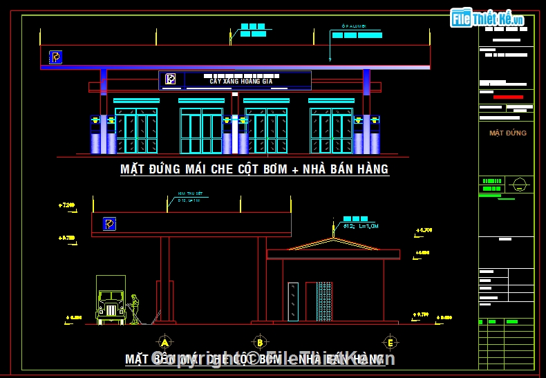 Mái che cây xăng 12.5x24m,Mái che cây xăng file cad,cad mái che cây xăng,autocad mái che cây xăng