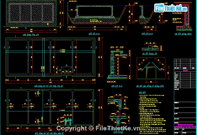 Bản vẽ,Bản vẽ autocad,Bể nước ngầm